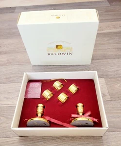 Baldwin Hostess Set Anelli Tovagliolo Ottone Lucido, Portacandele Regalo Matrimonio - Foto 1 di 2