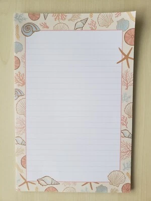 LETTER WRITING SET, Lined Letter paper w/ envelopes, Sea Shells stationery - image 1 of 4