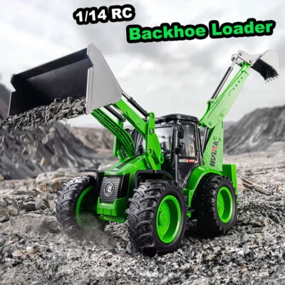 1/14 HUINA RC Excavator Digger Backhoe Loader Construction Forklift Engineering - image 1 of 4