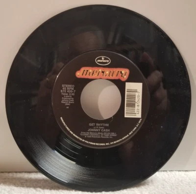 Johnny Cash - Get Rhythm / Ballad of a Teenage Queen 7" 45 reissue - Mercury EXC - Image 1 of 4