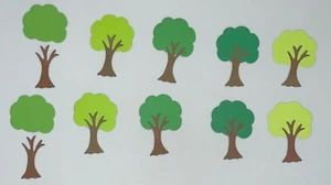 💚10 ÁRBOLES papel cartulina troquelado adornos QK - Imagen 1 de 13