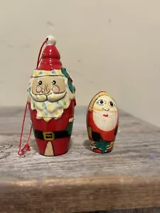 Adorno Muñeca Anidación Papá Noel Rusa De Colección 3" Pintado a Mano Grandes Colores - Imagen 1 de 9
