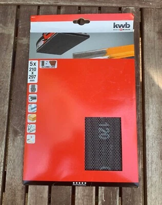 kwb Gitterleinen Schleif-Papier 210 x 297 mm K-120 m. Klett 5 Stück - Bild 1 von 2