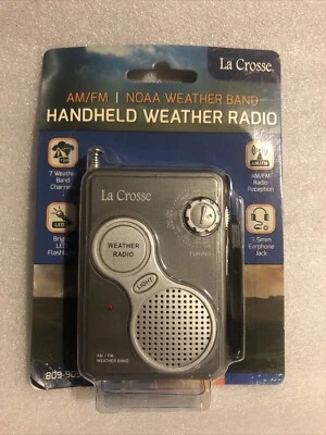 Radio meteorológica portátil La Crosse gris AM/FM NOAA banda meteorológica modelo 809-905 Foto 1 de 4