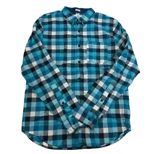 Hollister Epic Flex Stretch Blue Plaid Long Sleeve Button Down Shirt L/S Sz M - Picture 1 of 9