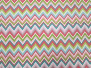 Chevron - Multi Color Fabric - 1 Yard (36" L x 44" W) - Cotton NEW - Picture 1 of 4