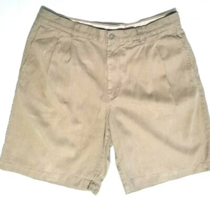 Herren Tommy Bahama Shorts ~ Größe 36 ~ Plissee vorne Seide hellbraun Top Zustand - Bild 1 von 3