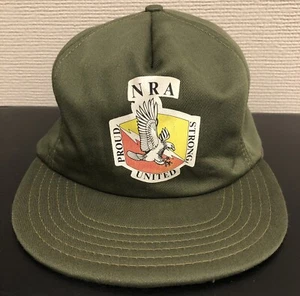 Vintage NRA Cap Hat (Proud, Strong, United) Olive Drab Snapback - USA - Picture 1 of 10