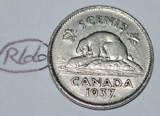 Canada 1937 5 Cents George VI Canadian Nickel Lot #R66