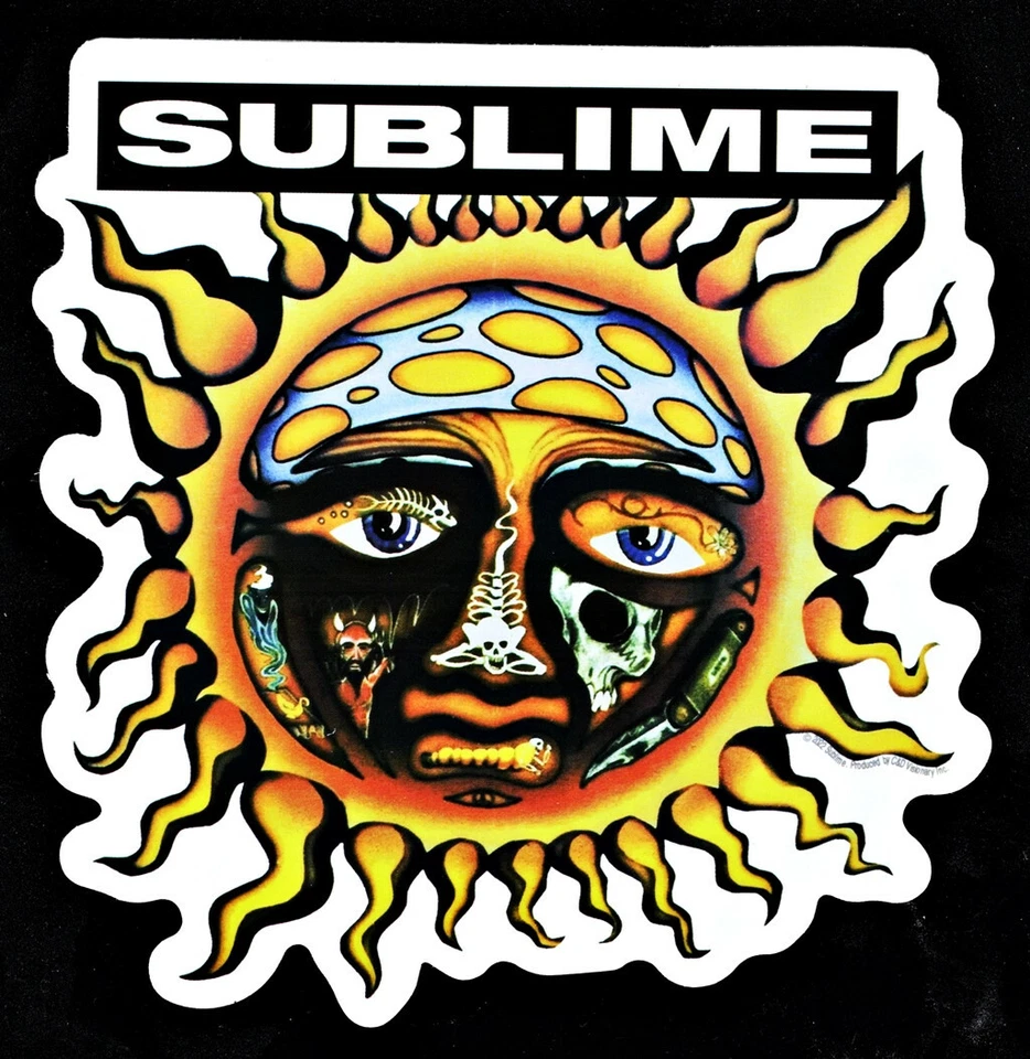 CAVEMAN GRAPHICS Sublime Sun Logo Sticker Decal Raggae, Rock n Roll, Ska, Punk
