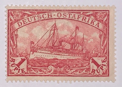 Travelstamps: Germany East Africa Stamps 1 Rupie Kaiser’s Yacht mint OG H WMK - Image 1 of 4