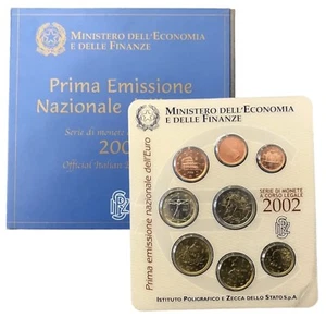 ITALIA 2002 - DIVISIONALE EURO 8 VALORI FDC DA 1 CENTESIMO A 2 EURO - COINS SET - Foto 1 di 1