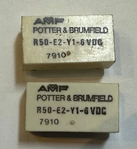 2 R50 E2 Y1 6V RELAYS POTTER & BRUMFIELD AMF VINTAGE STOCK NOS - Picture 1 of 2
