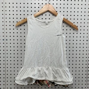 Burberry Girls Nova Check Trim White Ruffle  Dress Size 10Y - Picture 1 of 22