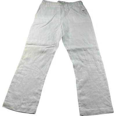 Charter Club Linen Pants Womens Size Medium Petite PM White Pockets New - Image 1 of 4