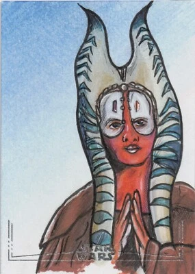 2024 Star Wars Chrome Galaxy, Rees Chau-Finlay (Ahsoka) Artist Sketch Card #1/1 - Image 1 of 2