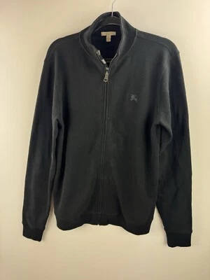 BURBERRY BRIT BLACK WITH GRAY MOCK FULL ZIP UP SWEAT JACKET SIZE M MENS - Image 1 of 4