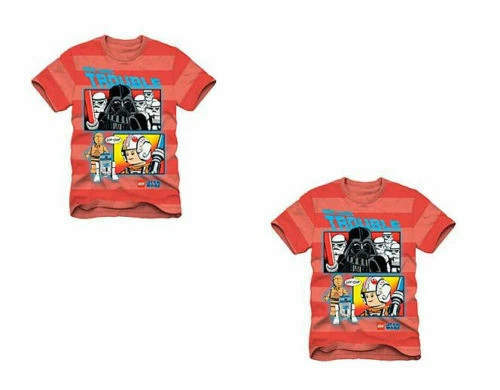 NUEVO CON ETIQUETAS ☀STAR WARS☀ LEGO Talla 5 DARTH VADER HERE COMES PROBLEM Camiseta Niños Nueva Foto 1 de 1
