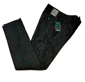 MURANO EVAN Black Floral Pants Tigers of Tokyo Extra Slim Fit  30" x 32" NWT $89 - Picture 1 of 3
