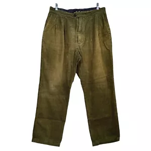 Engineered Garments Pleated Cord Trousers Green Large W34 L29 Made In USA - Picture 1 of 21