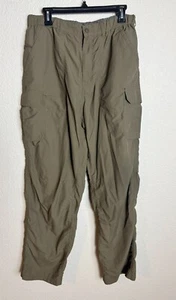 REI Pants Mens Cargo Size 34 Army Green Hiking Outdoor Lightweight - Picture 1 of 11