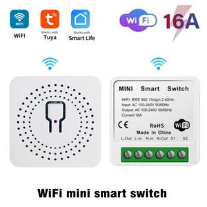 1/2/4stk WiFi Mini Smart Schalter Modul Relais Lichtschalter Unterputz Tuya 16A - Picture 1 of 19