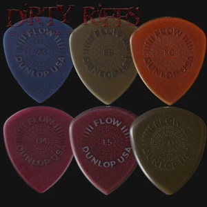 6 x púas de guitarra estándar Dunlop Flow / púas - 1 de cada tipo - Imagen 1 de 1