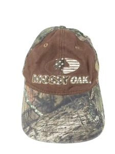 MOSSY OAK HAT Duck Canvas LOGO OUT CAP CAMO SPELL CANVAS BUCKLE STRAP - Picture 1 of 8