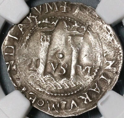 1542 NGC AU 58 Mexico 1 Real Carlos Joanna Silver Reales Coin (21040801C) - Image 1 of 4