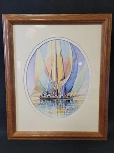 Mansour Ahmed (Egypt B.1945) Original "Felucca Sails" Watercolor COA - Picture 1 of 9