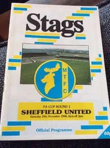 Mansfield Town v Sheffield United 1988/89 FA Cup Programme - Picture 1 of 2