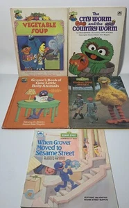 Sesame Street Book Lot of 5 Vintage 1980's Hardcover & Paperback - Picture 1 of 24