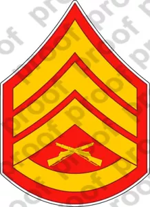 AUFKLEBER RANK USMC DB E6 STAFF SERGEANT ooo USMC Lisc Nr. 20187 - Bild 1 von 1