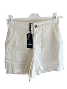 Threadbare Cactus Linen Shorts, Size UK 8, White, RRP £32 - Picture 1 of 17