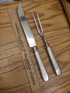Simpson Hall Miller Sterling Handle Carving Set - Picture 1 of 4
