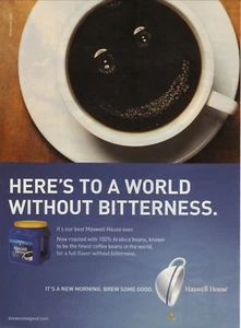 Anuncio impreso original Maxwell House Coffee 2007 cara sonriente - Imagen 1 de 1