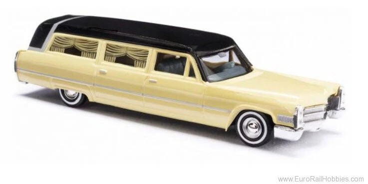 Busch 42920 '66 Cadillac Hearse Yellow HO Scale - Image 1 of 1