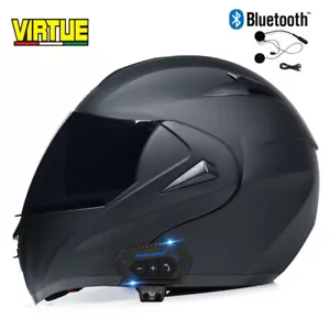 DOT Bluetooth Flip Up Motorcycle Helmet Full Face Dual Lens Off Road Moto Helmet - Picture 1 of 70