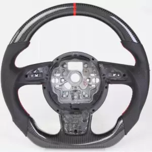 Steering Wheel For 2012-2019 Audi A6 A7 S6 S8 RS6 RS7 Real Carbon Fiber Sport - Picture 1 of 8