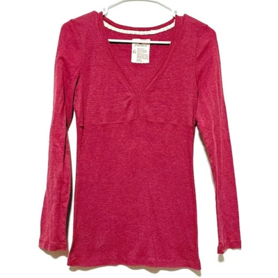 Energie Babydoll Топ Y2K длинным рукавом Hensley женщин размер XL V-образным вырезом бордовый - Изображение 1 из 4