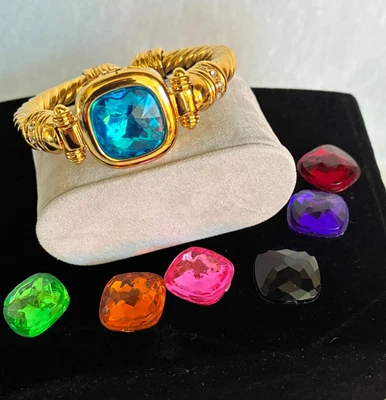 Brazalete Brazalete Cable Vintage Joan Rivers Dorado - Tono 7 Colores Cambiable Foto 1 de 4