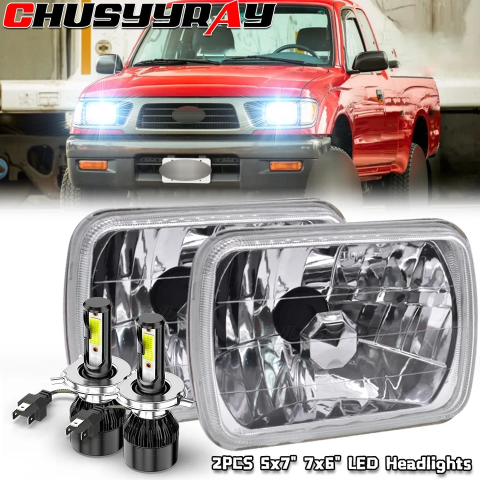 Пара светодиодных фар 7x6 дюймов 5x7 дюймов дневные ходовые огни H4 для пикапа Toyota 1982-1995 годов выпуска 4Runner - Изображение 1 из 4