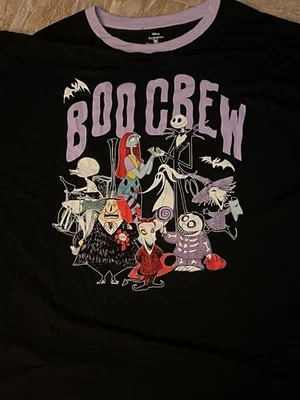 Camisa Disney Pesadilla Antes de Navidad Boo Crew 3X Talla Grande Manga Larga Bl Foto 1 de 4