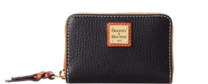 Dooney & Bourke Kreditkartenetui Kieselkorn groß umlaufender Reißverschluss schwarz NEU🎀NEU MIT ETIKETT - Bild 1 von 5