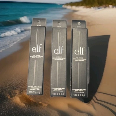 3 e.l.f. No Budge Retractable Eyeliner, Creamy,Ultra-Pigmented Waterproof, Black - Image 1 of 2