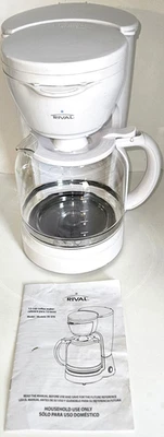 Rival 12 Cup White Basic Drip Style Coffee Maker Model # Rv-076 / Manual-filters - Image 1 of 4