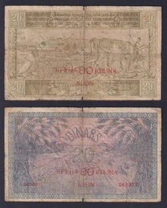 Banconota Jugoslavia 80 kronen on 20 dinara 1919 P.-18 MB+/F+ - Picture 1 of 1