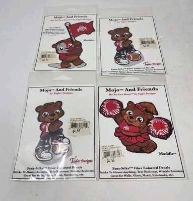 Rare Vintage Ohio Stste Buckeyes Mojo And Friends Bear Decal Sticker Lot OSU New - Image 1 of 4