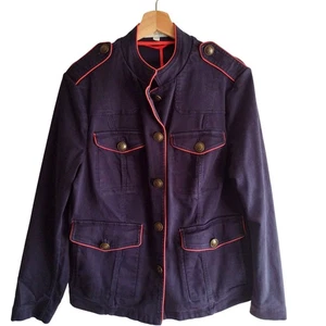Boden Florence Navy Military-Inspired Jacket US 14 Utility Heavy Cotton Coat - Bild 1 von 11