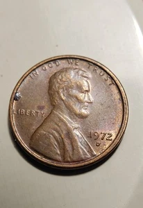 1972 D Error Penny Small Cud On Border Lincoln Memorial Copper Coin See Photos - Picture 1 of 17